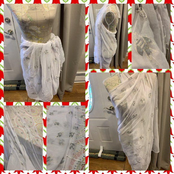 Aremar Other - BNWOT White GlitterFishSarong/Beach Cover Up/Wrap